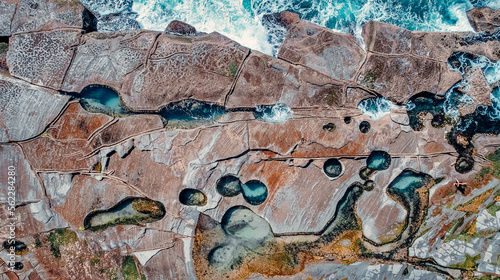 Photography Aerial View of Famous Figure 8 Pools In Royal National Park, Australia