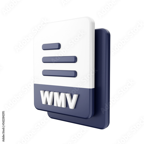 3d file WMV format icon illustration render