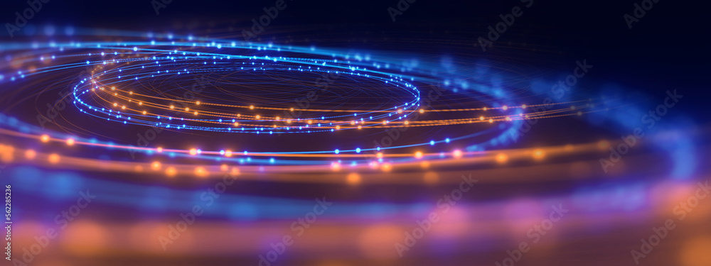 defocused image of  fiber optics lights abstract background - obrazy, fototapety, plakaty 