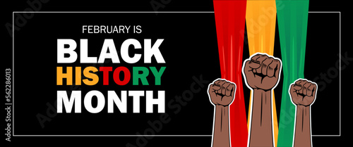 Banner for Black History Month with human fists