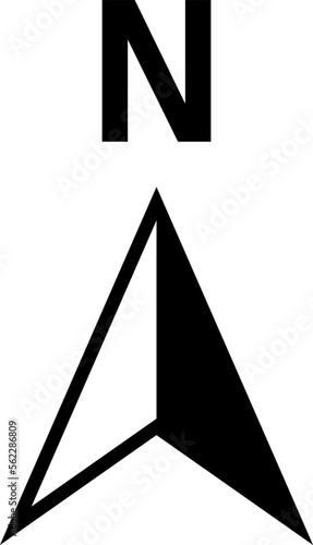 Basic North Arrow Sign Symbol Icon for Map Orientation. Vector Image.
