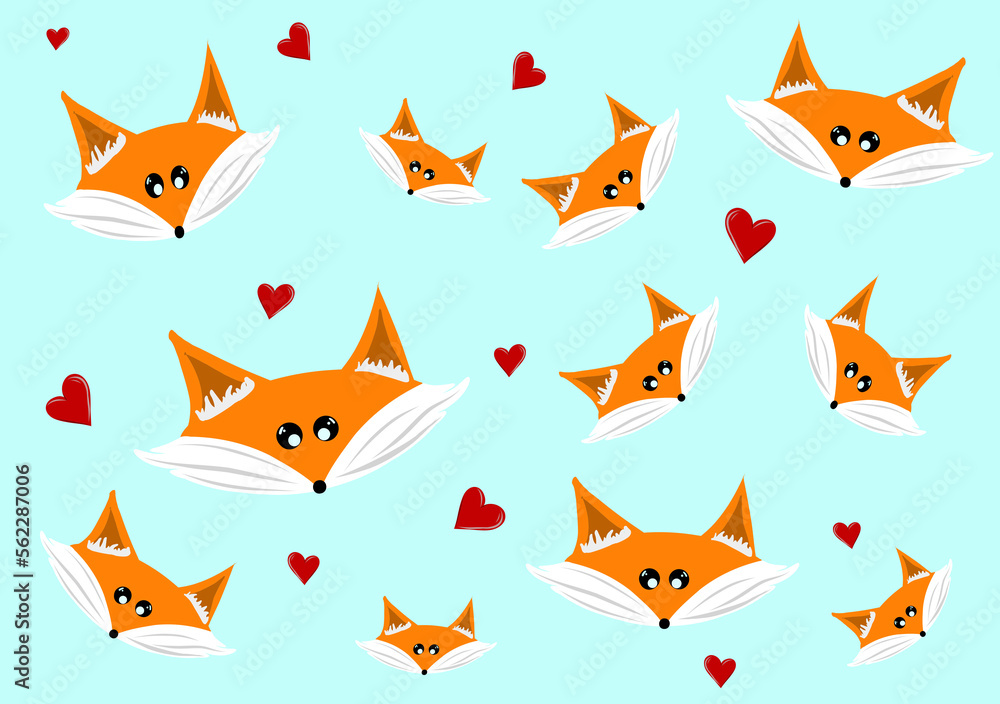 Naklejka premium pattern with foxes