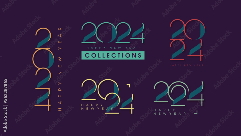Vector number 2024, with a sleek and modern design. Premium design for
