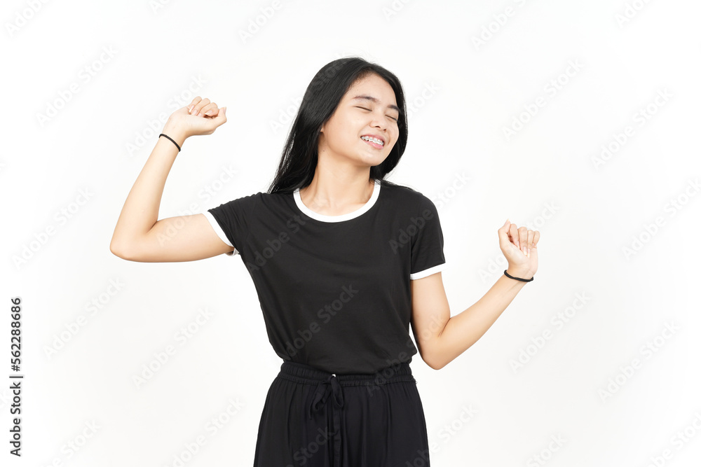 Wake Up Stretch Of Beautiful Asian Woman Isolated On White Background Wake Up Stretch Of Beautiful Asian Woman Isolated On White Background