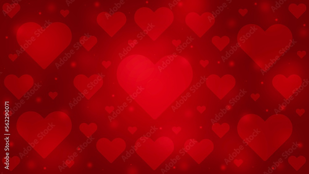 Red hearts background, celebration valentine's day design, romantic theme.