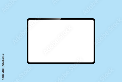 digital tablet mockup on blue vector background