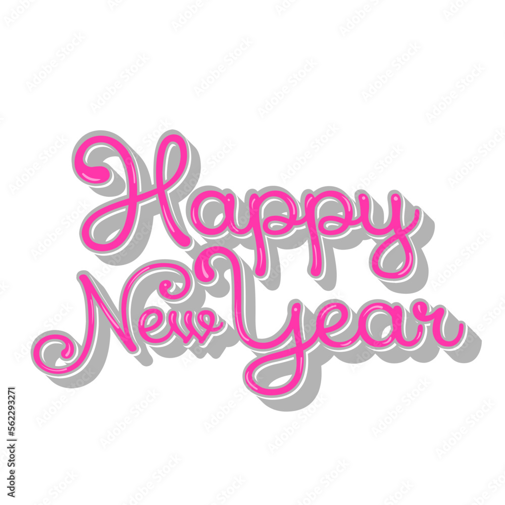 Pink Flat New Years Lettering Pink Flat New Years Lettering