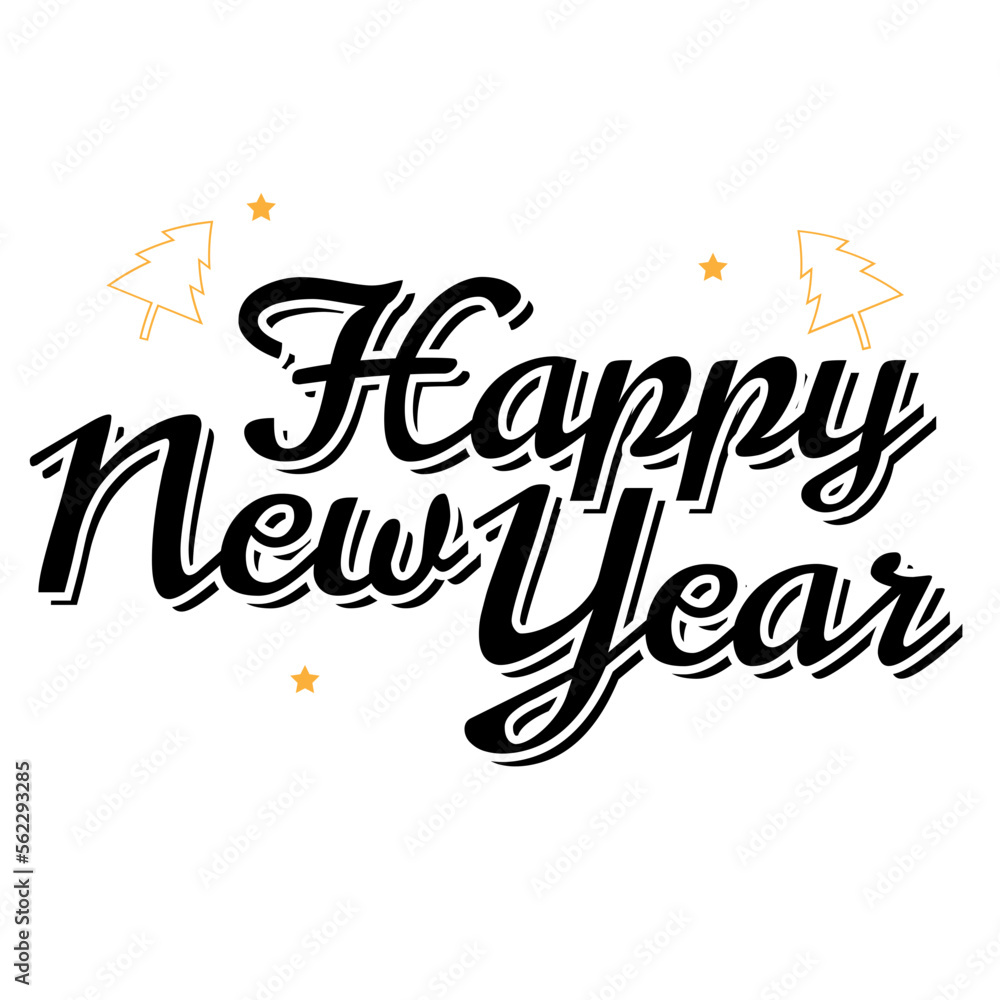 Black Flat New Years Lettering Black Flat New Years Lettering