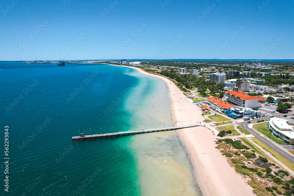 Rockingham foreshore with a jetty in Perth, Western Australia