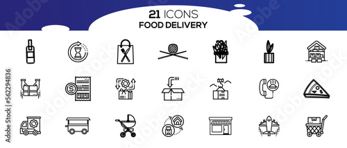 FOOD DELIVERY ICON SET DESIGN