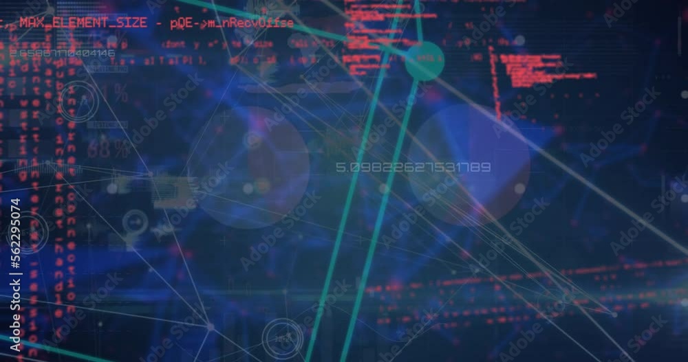 Animation of globe with network of connections and data processing Animation of globe with network of connections and data processing