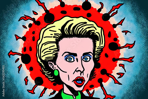 Belgium's Brussels. March 13, 2020 At a news conference held by the European Commission, President Ursula Von Der Leyen discusses the financial approach to the coronavirus epidemic. Generative AI photo