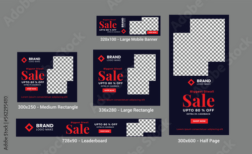 Google Ads banner Design Template, Set Of Web Banners