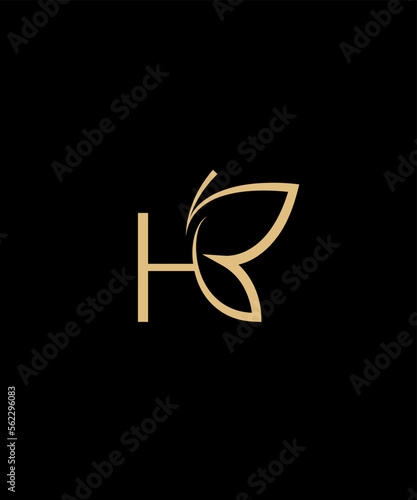 Butterfly with H letter logo design illustration