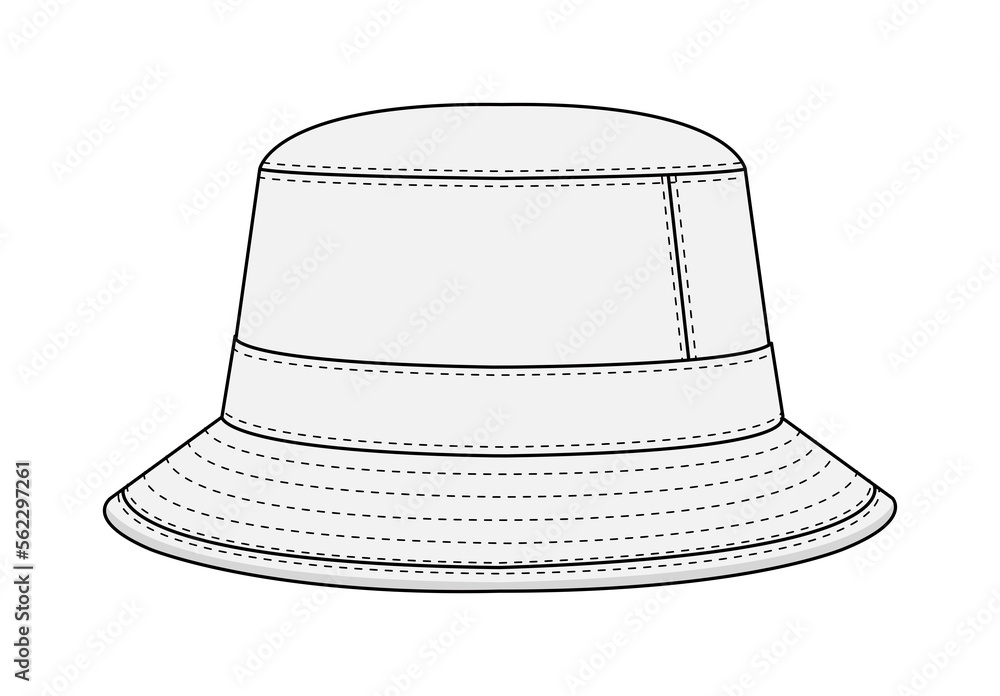 Bucket hat template illustration / png, no background Stock Illustration