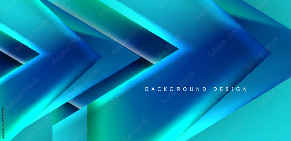 Futuristic triangle vector abstract background with colorful fluid gradients