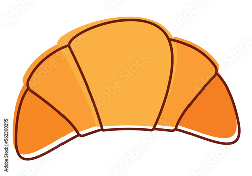 Animated Croissant Icon Clipart Bakery Pastry Vector Illustration