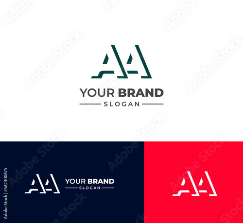 AA letter logo design template elements. Modern abstract digital alphabet letter logo. Vector illustration.