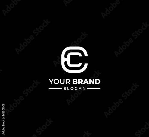 Tableau sur toile C, CC letter logo design template elements