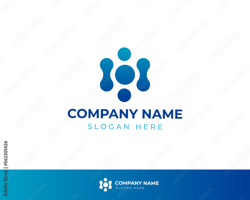 Modern tech logo in gradient style 2 Modern tech logo in gradient style 2