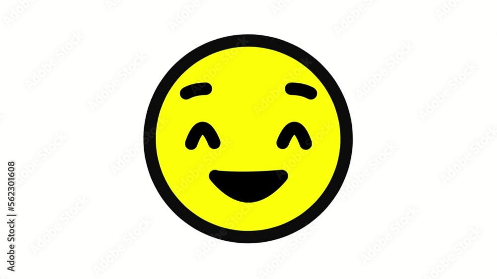 絵文字風のニコニコ顔が話し続けるアニメーション