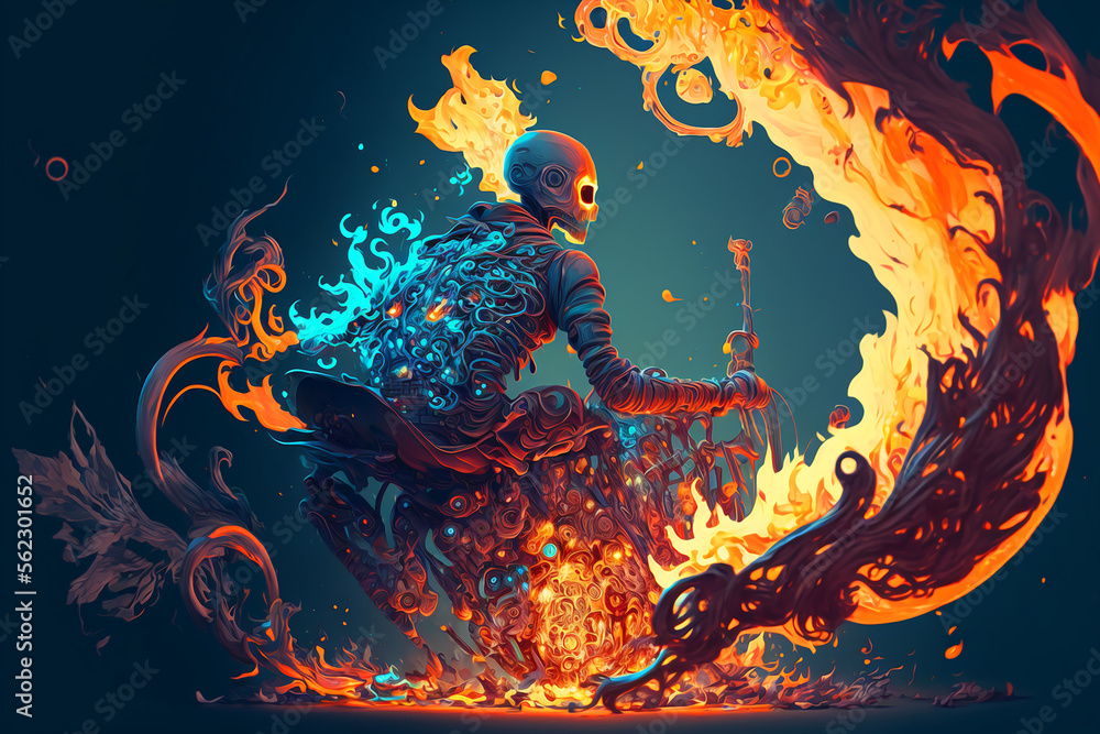 Ghost Rider character design. Generative AI Ghost Rider character design. Generative AI