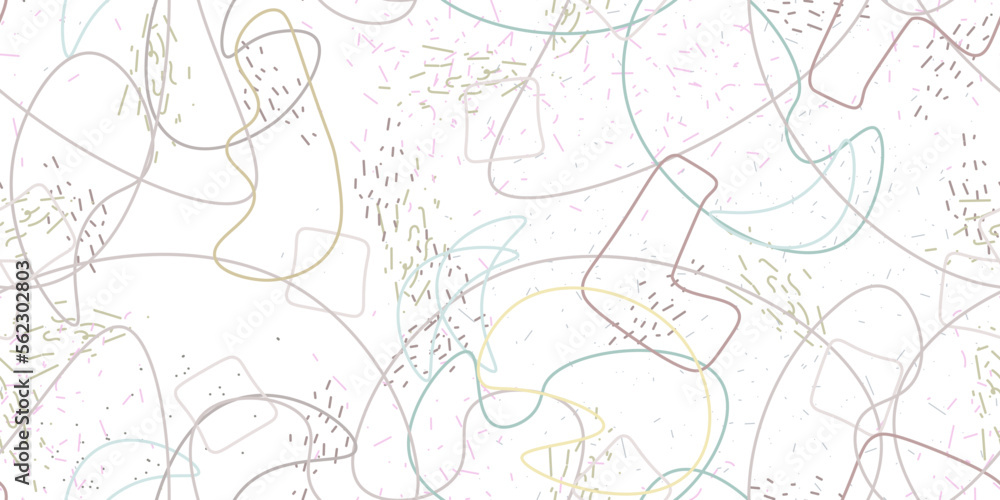 Obraz premium Chaotic Simple Seamless Pattern Textile One Line