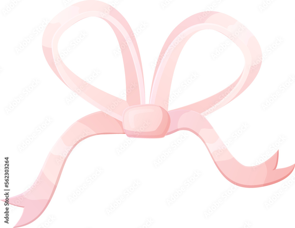 Pink ribbon bow. Romantic decoration element. Pink ribbon bow. Romantic decoration element.