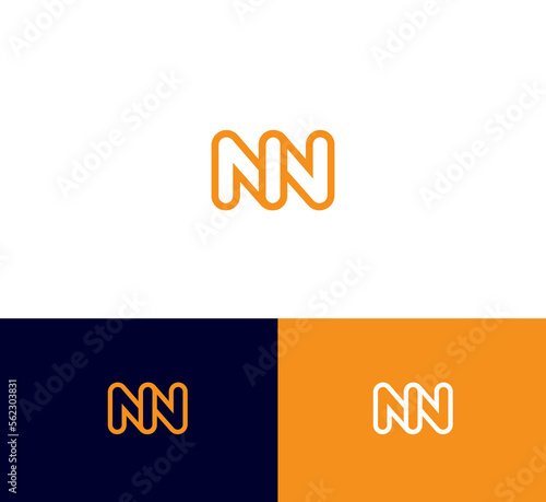 NN letter logo design template elements. Modern abstract digital alphabet letter logo. Vector illustration.