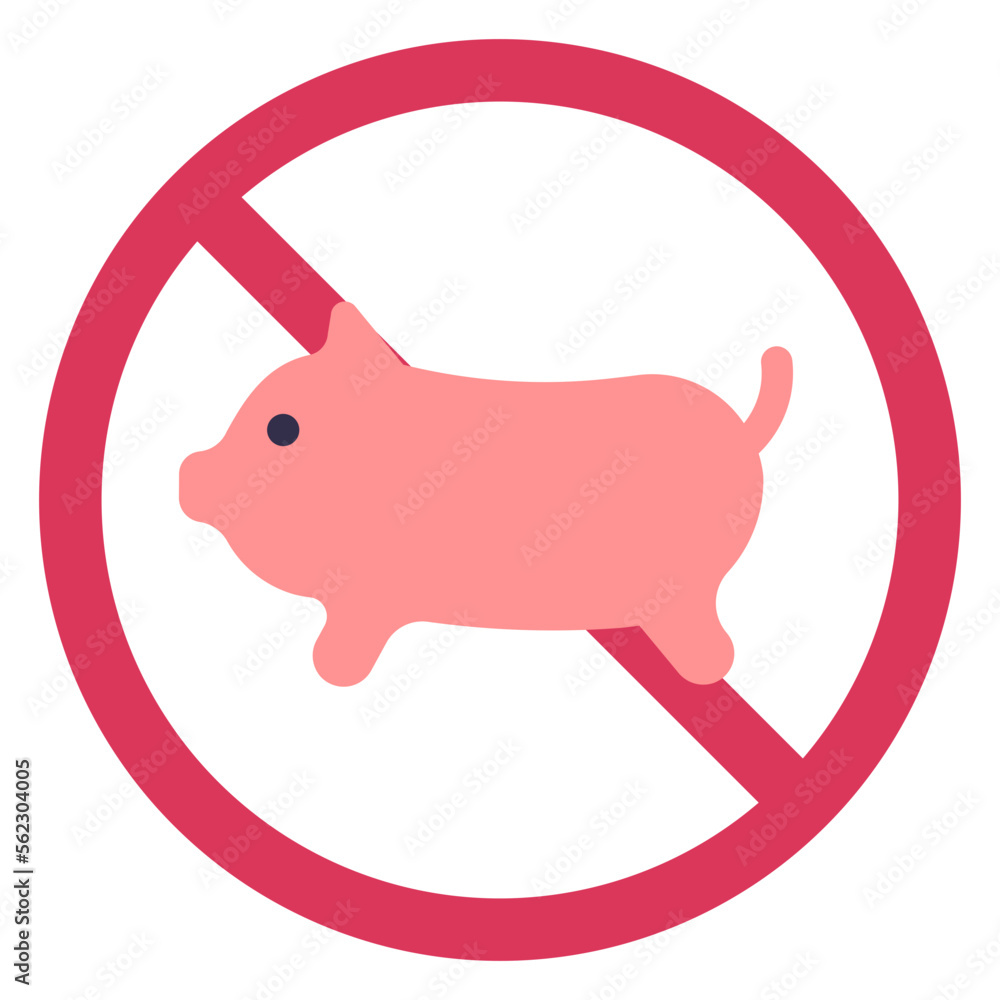 ban food contain with pork illustration ban food contain with pork illustration