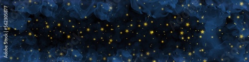 Dark blue night sky with magic star effect glowing cloud alcohol colour background.