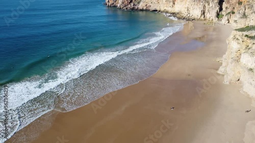 stunning beliche bay in algarve (portugal) at the atlantic ocean, perfect sunny weather and crystal blue water photo