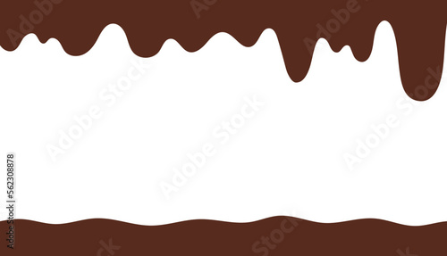 とろけるチョコレートのフレームイラスト素材　16：9　melted chocolate