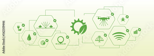 smart farming icons on white background 