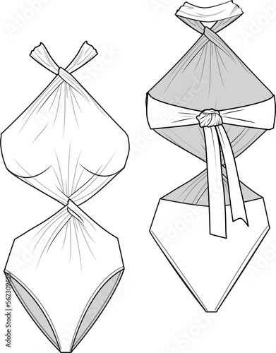 illustration of a book swimsuits, trikini