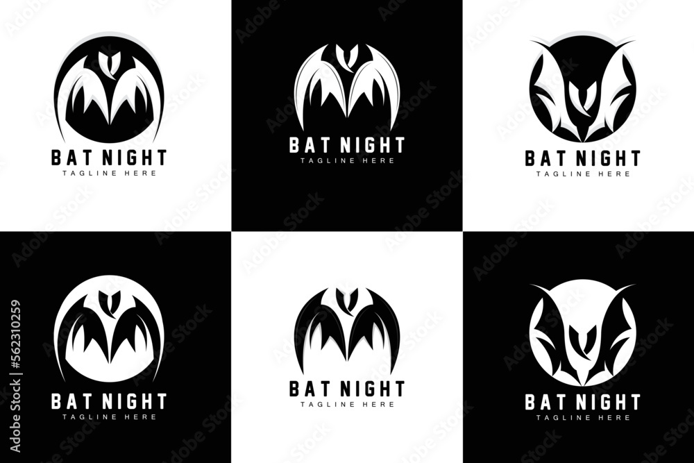 Bat Logo, Night Flying Animal Icon, Company Vector,Halloween Template Bat Logo, Night Flying Animal Icon, Company Vector,Halloween Template