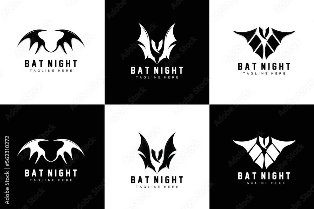 Bat Logo, Night Flying Animal Icon, Company Vector,Halloween Template Bat Logo, Night Flying Animal Icon, Company Vector,Halloween Template