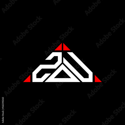 ZOU letter logo creative design with vector graphic, ZOU simple and modern logo. photo