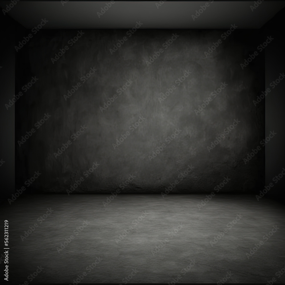 black cement wall studio background.Generative AI black cement wall studio background.Generative AI