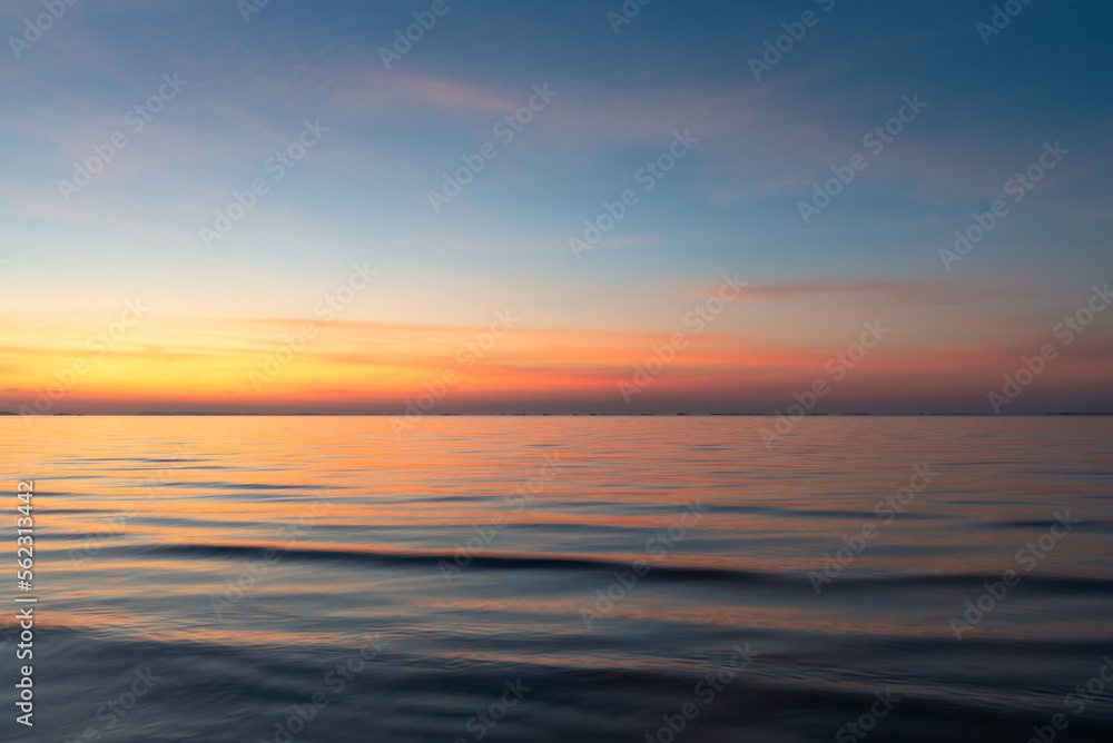 beautiful sky at sea in twilight
