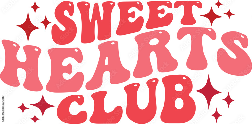 Sweet hearts club retro svg
