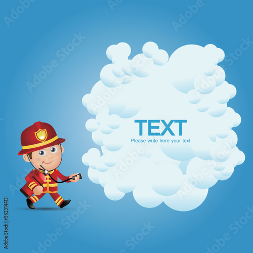 Firefighter with different poses