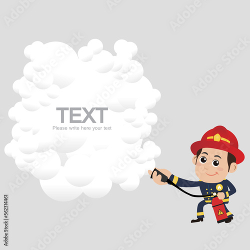 Firefighter with different poses