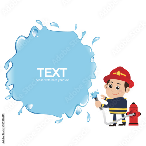 Firefighter with different poses