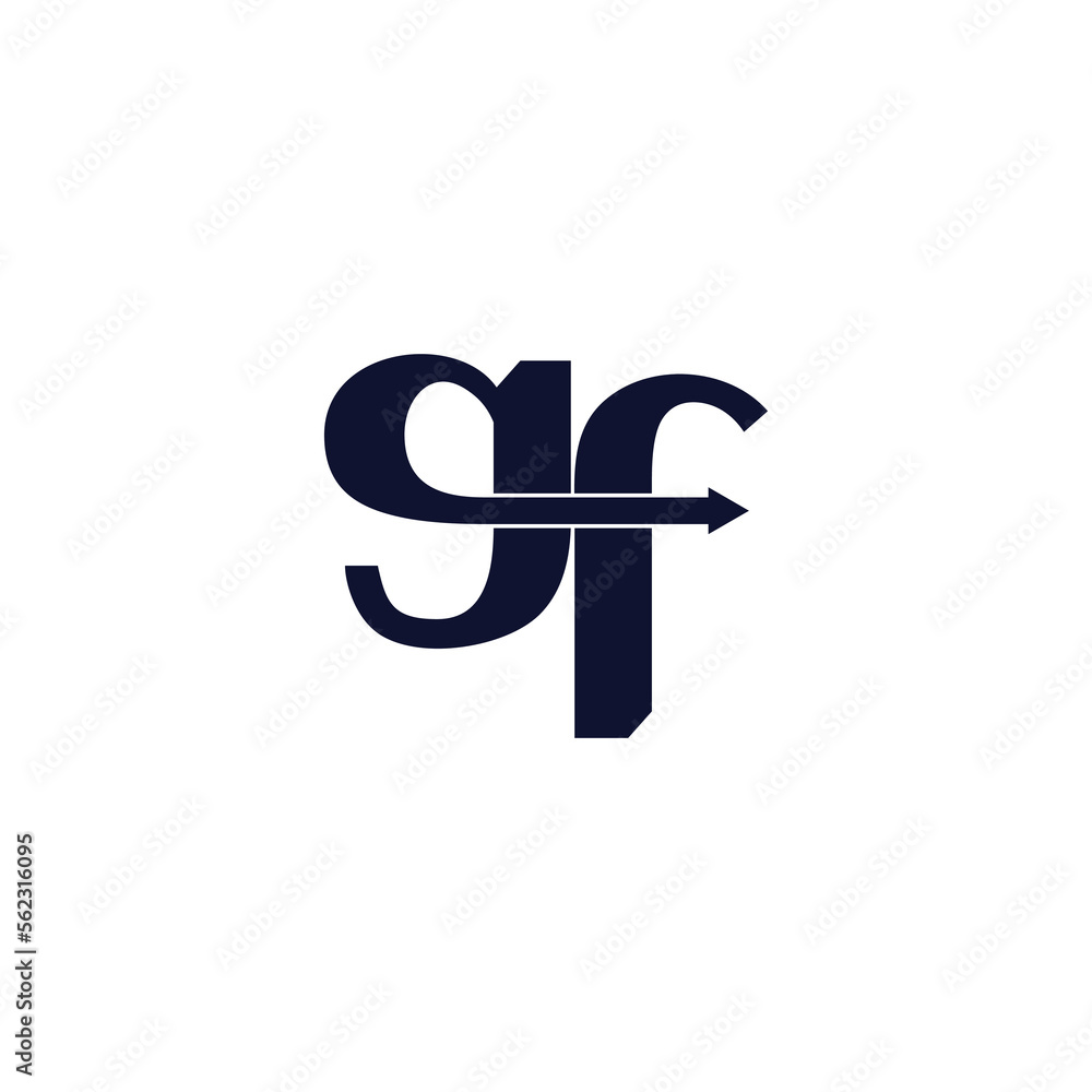 letter gf lowercase motion arrow logo vector letter gf lowercase motion arrow logo vector