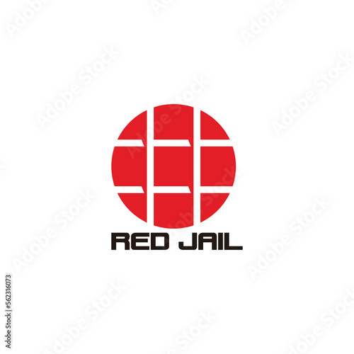 red jail symbol simple logo vector