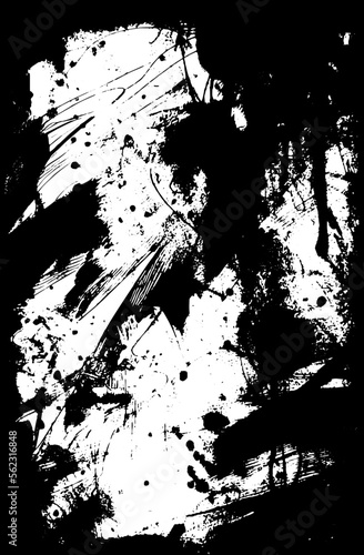 Black and white grunge texture. Vector vertical abstract background