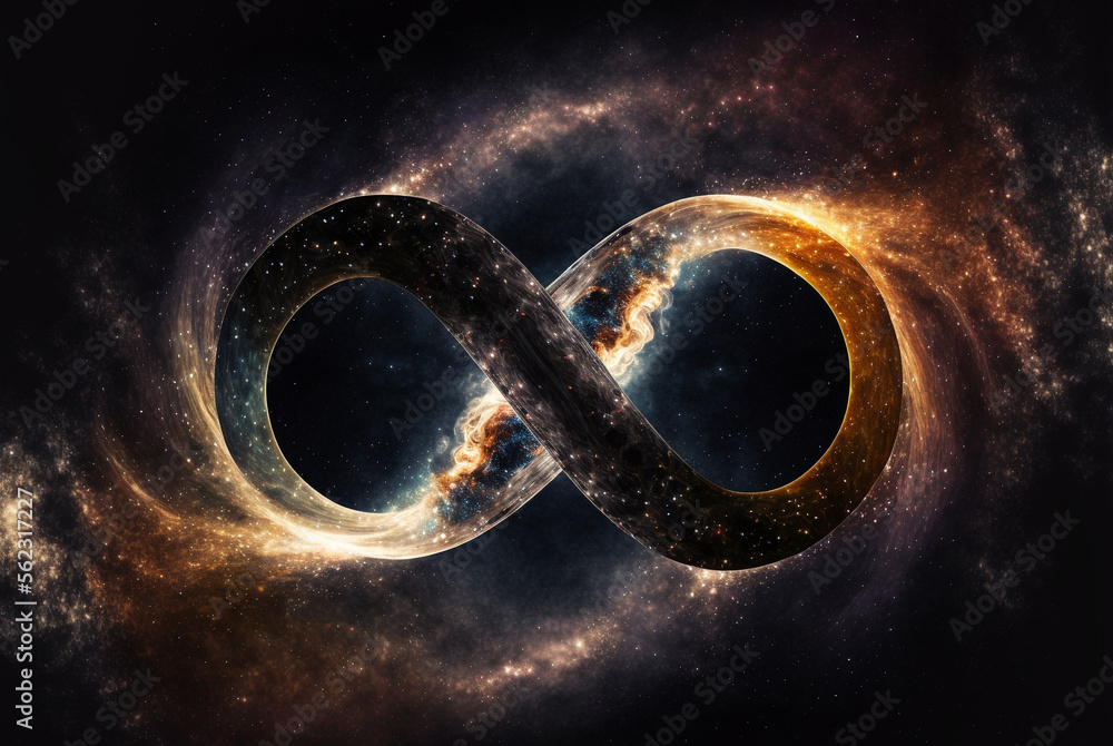 Generative AI illustration of reincarnation as infinity of universe ...