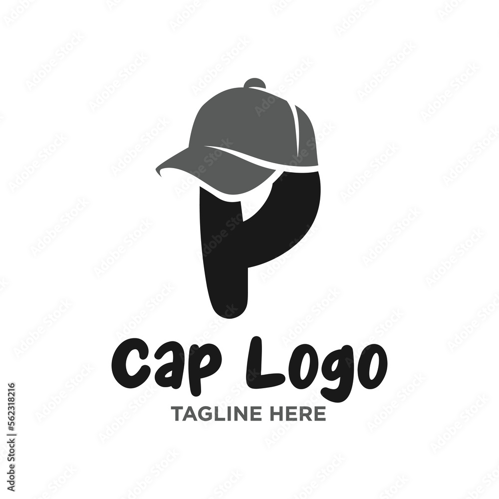 Obraz premium Letter P Cap Logo Design Template Inspiration, Vector Illustration.