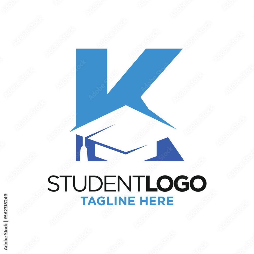 Letter K Graduation Hat Logo Design Template Inspiration, Vector Illustration. Letter K Graduation Hat Logo Design Template Inspiration, Vector Illustration.